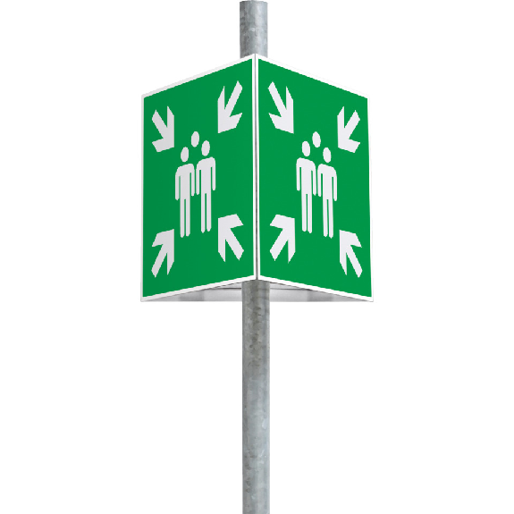 Sammelplatz-Signalsatz aus Aluminium 400x400mm-Beschreibung lesen