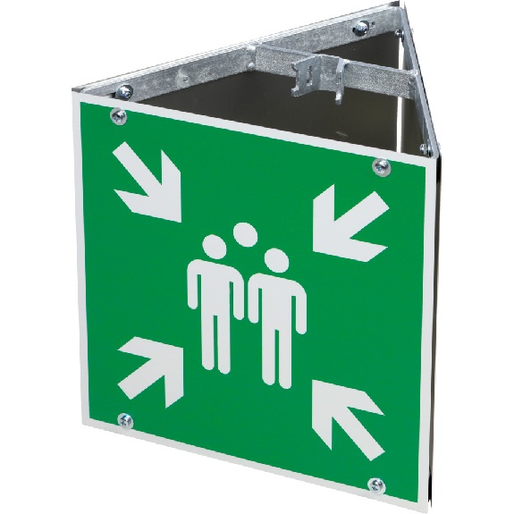 Dreieckset Rettungszeichen Sammelstelle, Aluminium, 400x400mm, inkl. Befestigung Dreieckset Rettungszeichen Sammelstelle, Aluminium, 400x400mm, inkl. Befestigung-Beschreibung lesen