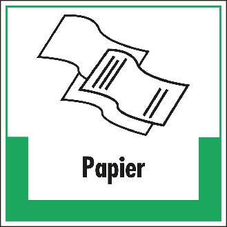 Abfallkennzeichen Papier, mit Symbol und Text, Kunststoff, 200x200mm-Beschreibung lesen