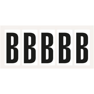 Buchstabe B, weiß/schwarz, Folie, Schrifthöhe 75mm, 38x88mm, 100 Stück/Packung-Beschreibung lesen
