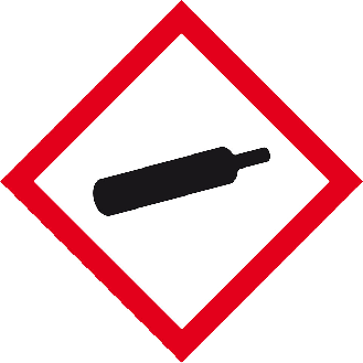 Gefahrensymbol Gasflasche GHS 04, Folie, selbstklebend, 52x52mm, 500/Rolle, GHS-Verordnung-Beschreibung lesen