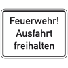 Hinweisschild Feuerwehr! Ausfahrt freihalten, Aluminium RA0, reflektierend, 600x450mm, DIN 67520