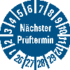 Prüfplakette Nächster Prüftermin 26-29,blau,Folie,selbstklebend,Ø10mm,500/Rolle Prüfplakette Nächster Prüftermin 26-29,blau,Folie,selbstklebend,Ø10mm,500/Rolle