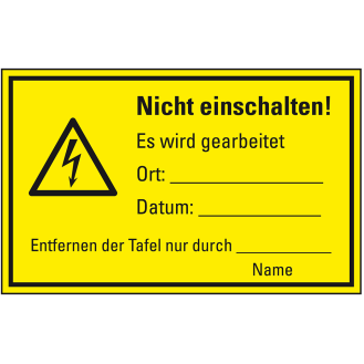 Warnschild Nicht einschalten! Es wird gearbeitet..., Magnetfolie, 120x200mm-Beschreibung lesen