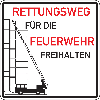 Hinweisschild Rettungsweg für Feuerwehr..., Aluminium RA0, reflektierend, 500x500mm, DIN 67520, nach StVO Hinweisschild Rettungsweg für Feuerwehr..., Aluminium RA0, reflektierend, 500x500mm, DIN 67520, nach StVO