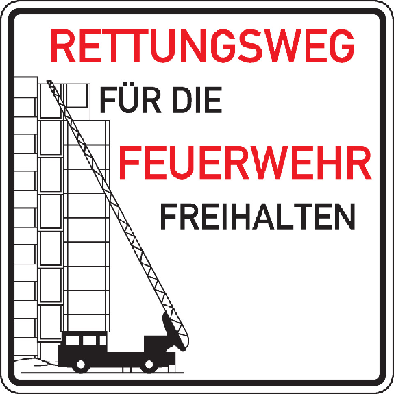 Hinweisschild Rettungsweg für Feuerwehr..., Aluminium RA0, reflektierend, 500x500mm, DIN 67520, nach StVO Hinweisschild Rettungsweg für Feuerwehr..., Aluminium RA0, reflektierend, 500x500mm, DIN 67520, nach StVO-Beschreibung lesen