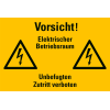 Warnschild Vorsicht! Elektrischer Betriebsraum..., Folie, selbstkl., 200x300mm Warnschild Vorsicht! Elektrischer Betriebsraum..., Folie, selbstkl., 200x300mm