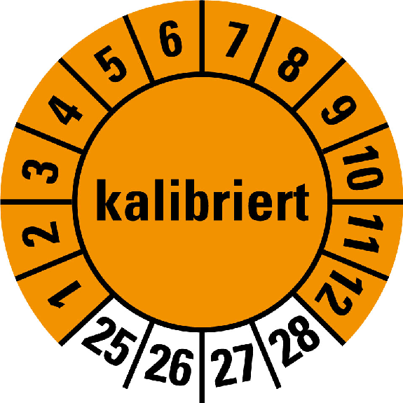 Prüfplakette kalibriert,25-28,orange,Folie,f.ölige Untergründe,Ø 8mm,10/Bogen Prüfplakette kalibriert,25-28,orange,Folie,f.ölige Untergründe,Ø 8mm,10/Bogen-Beschreibung lesen
