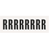 Buchstabe R, weiß/schwarz, Folie, Schrifthöhe 50mm, 22x57mm, 160 Stück/Packung Buchstabe R, weiß/schwarz, Folie, Schrifthöhe 50mm, 22x57mm, 160 Stück/Packung