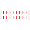 Buchstabe F, weiß/rot, Folie, Schrifthöhe 25mm, 22x36mm, 320 Stück/Packung Buchstabe F, weiß/rot, Folie, Schrifthöhe 25mm, 22x36mm, 320 Stück/Packung