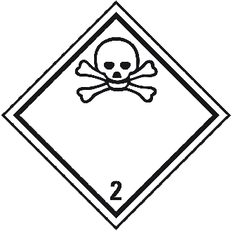 Gefahrgutzettel (Placards) Klasse 2.3 Giftige Gase, Folie, seewasserbe., 250x250mm, IMDG-Code, GGVSEB, ADR, IATA-Beschreibung lesen