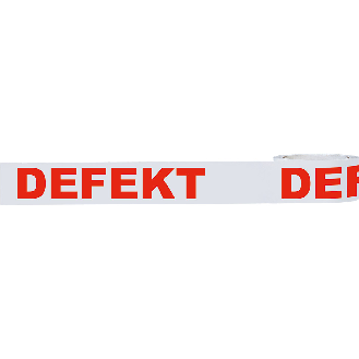 Klebeband DEFEKT, weiß/rot, Polypropylen, selbstklebend, 50mm, 66m/Rolle-Beschreibung lesen