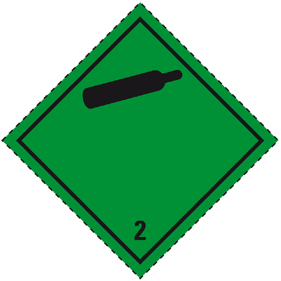 Verpackungskennzeichen Kl.2.2 Nicht entfl..., Haftpapier, permanent, 50x50mm, 1000/Rolle, IMDG-Code, GGVSEB, ADR-Beschreibung lesen