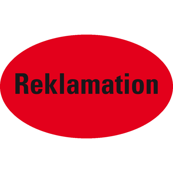 Organisationsetikett Reklamation, oval, rot, Haftpapier, ablösbar, 50x30mm, 500/Rolle Organisationsetikett Reklamation, oval, rot, Haftpapier, ablösbar, 50x30mm, 500/Rolle-Beschreibung lesen