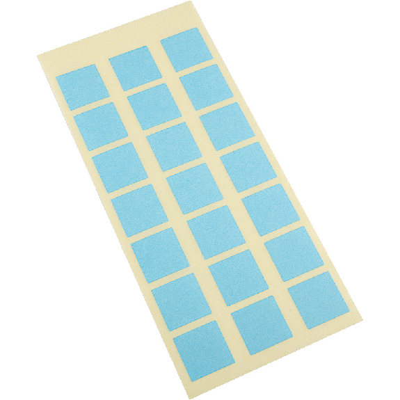 Etikett, eckig, beschriftbar, hellblau, Haftpapier, ablösbar, 25x25mm, 21/Bogen-Beschreibung lesen