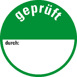 Klebepunkte für Qualitätskontrolle geprüft, Folie, selbstklebend, Ø 30mm, 18/Bogen-Beschreibung lesen
