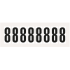Ziffer 8, weiß/schwarz, Folie, Schrifthöhe 50mm, 22x57mm, 160 Stück/Packung