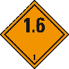 Verpackungskennzeichen Kl. 1.6 Explosiv, Folie, seewasserbeständig, 100x100mm, IMDG-Code, GGVSEB, ADR, IATA