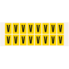 Buchstabe V, gelb/schwarz, Folie, Schrifthöhe 25mm, 22x36mm, 320 Stück/Packung Buchstabe V, gelb/schwarz, Folie, Schrifthöhe 25mm, 22x36mm, 320 Stück/Packung