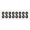 Buchstabe S, weiß/schwarz, Folie, Schrifthöhe 50mm, 65,0x29,8mm, 10/Bogen