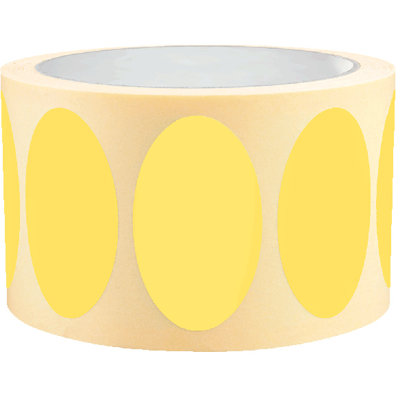 Etikett, beschriftbar, oval, gelb, Haftpapier, ablösbar, 50x30mm, 500/Rolle-Beschreibung lesen