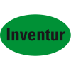 Organisationsetikett Inventur, oval, grün, Haftpapier, ablösbar, 90x53mm, 500/Rolle