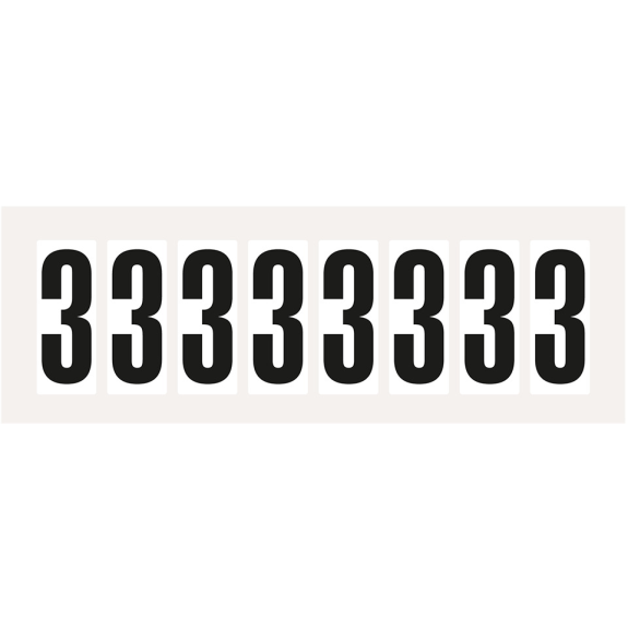 Zahl 3, weiß/schwarz, Folie, Schrifthöhe 60mm, 78,0x35,7mm, 10/Bogen Zahl 3, weiß/schwarz, Folie, Schrifthöhe 60mm, 78,0x35,7mm, 10/Bogen-Beschreibung lesen