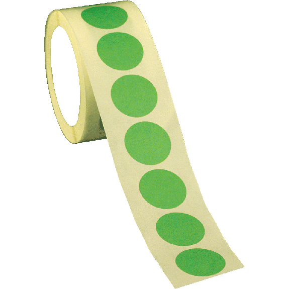 Markierungspunkt, blanko, grün, Haftpapier, ablösbar, Ø 25mm, 500/Rolle-Beschreibung lesen
