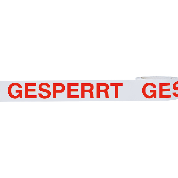Klebeband GESPERRT, weiß/rot, Polypropylen, selbstklebend, 50mm, 66m/Rolle Klebeband GESPERRT, weiß/rot, Polypropylen, selbstklebend, 50mm, 66m/Rolle-Beschreibung lesen