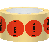 Markierungspunkt Inventur, hellrot, Haftpapier, ablösbar, Ø 37mm, 500/Rolle