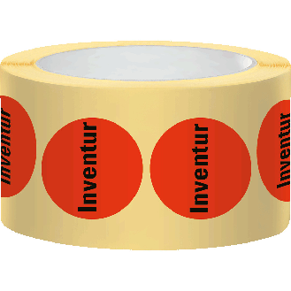 Markierungspunkt Inventur, hellrot, Haftpapier, ablösbar, Ø 37mm, 500/Rolle-Beschreibung lesen