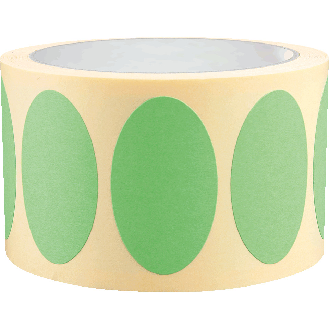 Etikett, beschriftbar, oval, grün, Haftpapier, ablösbar, 90x53mm, 500/Rolle-Beschreibung lesen