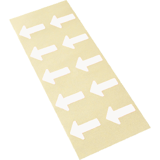 Etikett Pfeil, beschriftbar, weiß, Haftpapier, ablösbar, 35x25mm, 10/Bogen-Beschreibung lesen