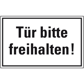 Türhinweisschild Tür bitte freihalten!, Folie, selbstklebend, 150x100mm-Beschreibung lesen