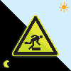 PERMALIGHT power langnachleuchtend Warnschild Warnung vor Hindernisse am Boden, ISO, Folie, fluoreszierend, SL100mm PERMALIGHT power langnachleuchtend Warnschild Warnung vor Hindernisse am Boden, ISO, Folie, fluoreszierend, SL100mm