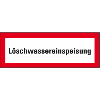 Feuerwehrschild Löschwassereinspeisung, Aluminium, 420x148mm, DIN 4066-Beschreibung lesen