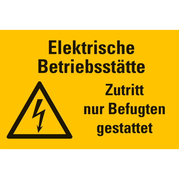 Warnschild Elektrische Betriebsstätte Zutritte nur..., Kunststoff, 200x300mm-Beschreibung lesen