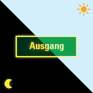 PERMALIGHT power langnachleuchtend Rettungszeichen Ausgang, praxisbewährt, Folie, 297x105mm-Beschreibung lesen