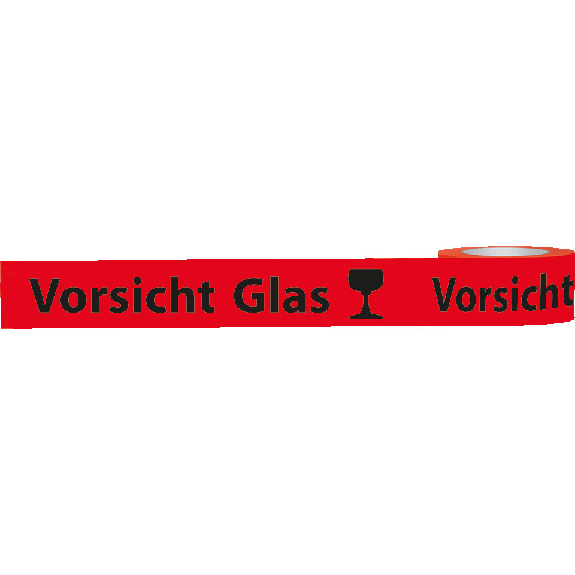 Warnband Vorsicht Glas, rot/schwarz, Polypropylen, 50mmx66m, 6 Rollen/VE Warnband Vorsicht Glas, rot/schwarz, Polypropylen, 50mmx66m, 6 Rollen/VE-Beschreibung lesen