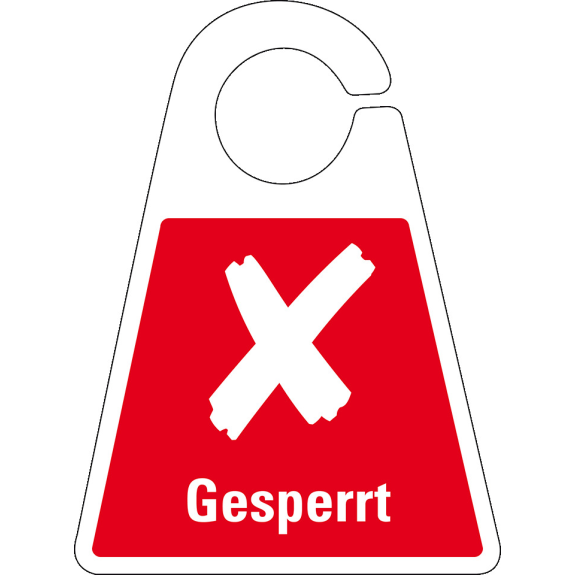 Qualitätsanhänger Gesperrt, beidseitig bedruckt, rot, Kunststoff, 120x165mm-Leggi tutto