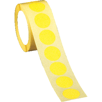 Markierungspunkt, blanko, gelb, Haftpapier, ablösbar, Ø 25mm, 500/Rolle-Beschreibung lesen
