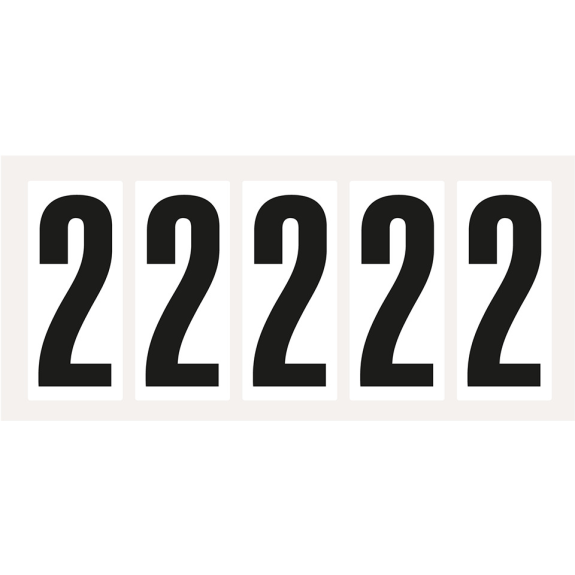 Ziffer 2, weiß/schwarz, Folie, Schrifthöhe 75mm, 38x88mm, 100 Stück/Packung Ziffer 2, weiß/schwarz, Folie, Schrifthöhe 75mm, 38x88mm, 100 Stück/Packung-Beschreibung lesen