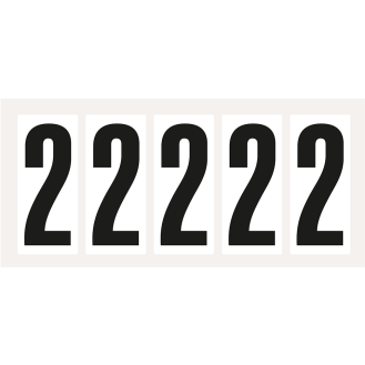 Ziffer 2, weiß/schwarz, Folie, Schrifthöhe 75mm, 38x88mm, 100 Stück/Packung-Beschreibung lesen