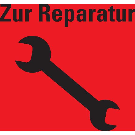 Organisationsetikett Zur Reparatur, rot, Haftpapier, ablösbar, 17x17mm, 500/Rolle-Leggi tutto