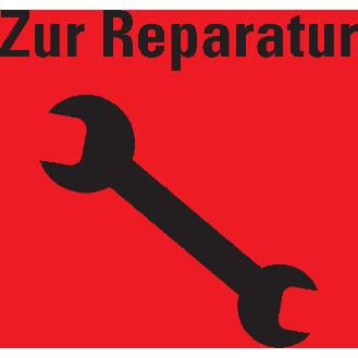 Organisationsetikett Zur Reparatur, rot, Haftpapier, ablösbar, 17x17mm, 500/Rolle-Beschreibung lesen