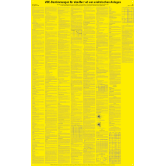 Aushang VDE-Bestimmungen Betrieb von elektrischen Anlagen, Folie, 610x980mm, VDE-Beschreibung lesen