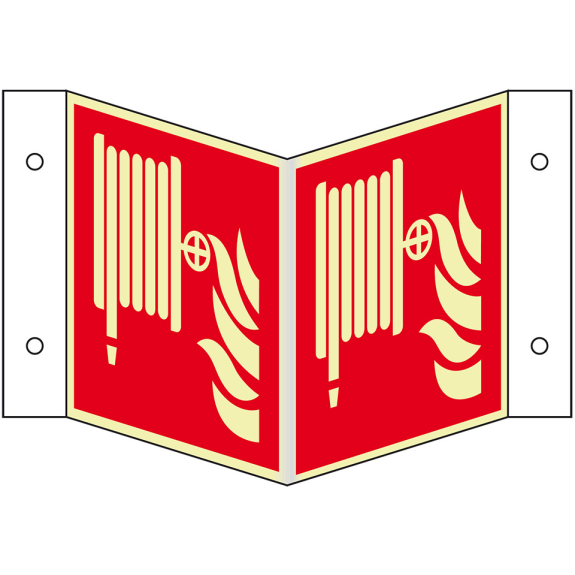 PERMALIGHT power langnachleuchtend Nasenschild Löschschlauch, ASR/ISO, Kunststoff, 200x200mm-Beschreibung lesen