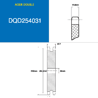 CMW - Disco pretaladrado - Acero - Dentado doble - 16B2 - 31 dientes - Paso 25.4 mm con agujero 25 mm-Leer más