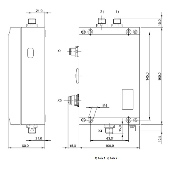 Unité d'exploitation RFID 70/455 kHz, EtherNet/IP, 2 têtes - BIS C-6026-034-050-06-ST19 (BIS00AU)-Lire la description