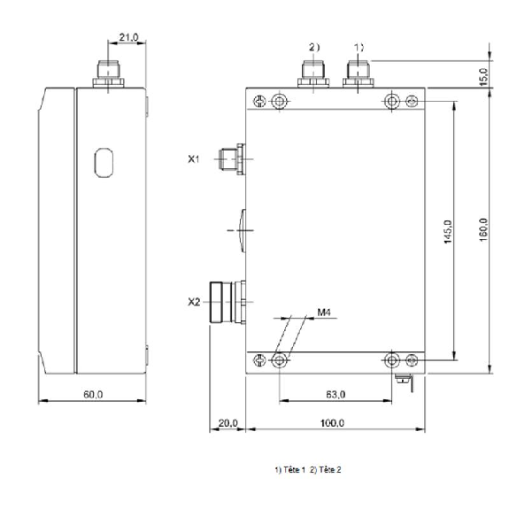 Unité d'exploitation RFID 70/455 kHz, RS422/RS485, 2 têtes - BIS C-620-007-050-02-ST2 (BIS00KW)-Lire la description